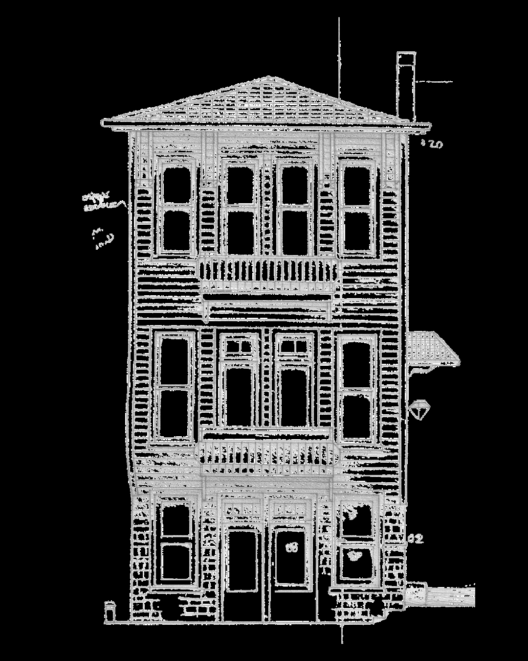 Traditional Ottoman architecture drawing