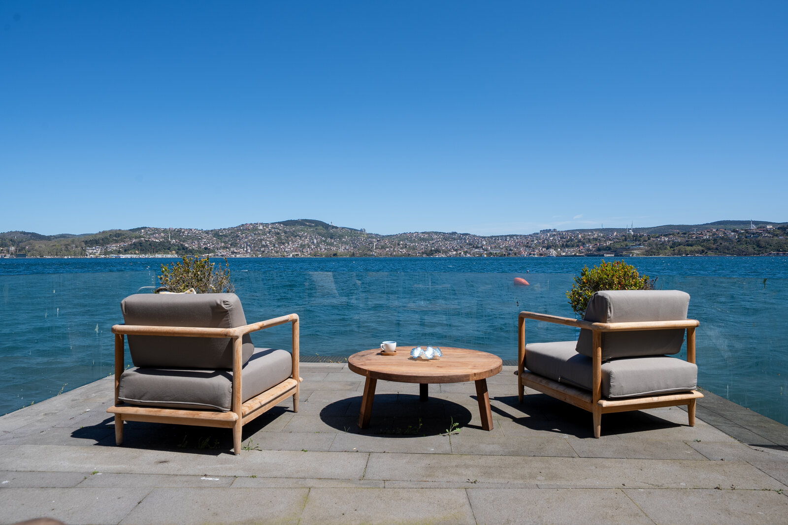 Armchairs on the dock